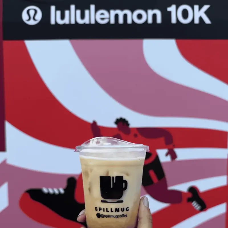 Spillmug coffee bar at a Lululemon Marathon event in Miami