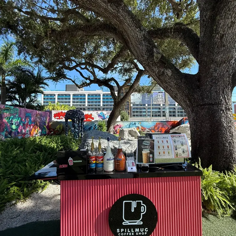 Spillmug coffee bar activation at Wynwood Walls in Miami